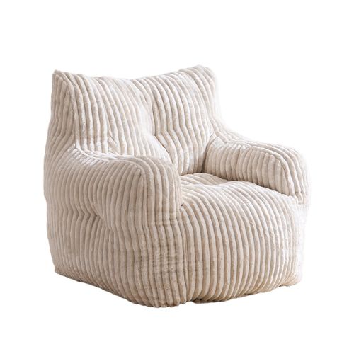 Fauteuil Fixe100x94x70 Cm, Assise En Mousse à Mémoire De Forme, Tissu Côtelé, Couleur Beige