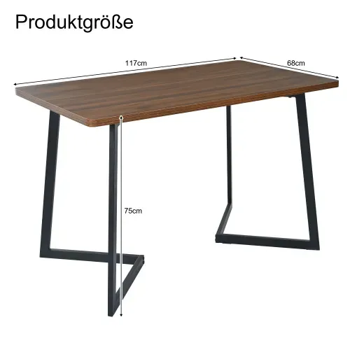 Ensemble Table Et Chaises, Table à Manger 117 Cm Avec Pieds Métal Et 4 Chaises En Velours Beige