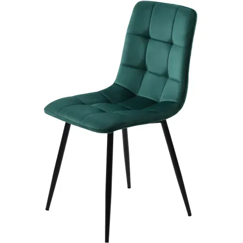 Ensemble Table Et Chaises, Table à Manger Avec Pieds Métal Doré Et 4 Chaises En Velours Vert