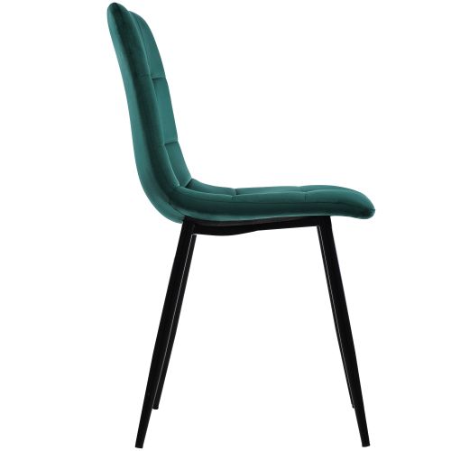 Ensemble Table Et Chaises, Table à Manger Avec Pieds Métal Doré Et 4 Chaises En Velours Vert