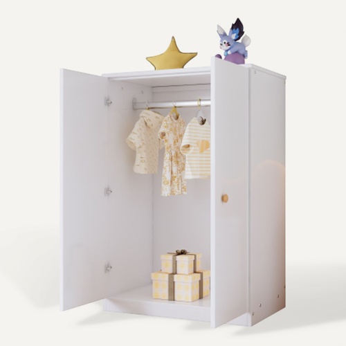 Armoire Enfant Avec Penderie, 2 Portes, Blanc