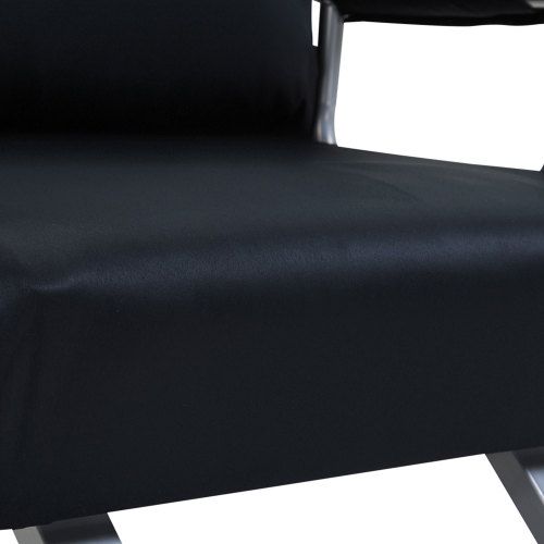 Fauteuil Convertible 2 En 1, Dossier Réglable 5 Positions, Housse Amovible, Noir