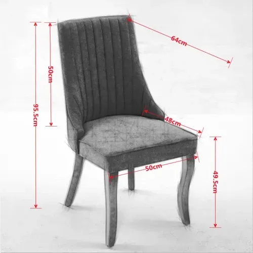 Lot De 2 Chaises De Salle à Manger, Dossier Haut Rembourré, Pieds En Bois, Gris