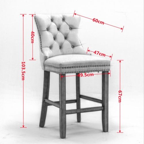 Tabouret De Bar Rembourré En Velours, Dossier Haut Capitonné, Pieds Bois, Noir