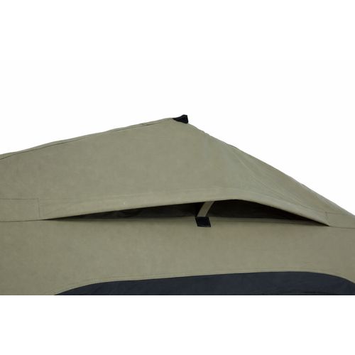 Tente De Toit Gonflable 1-3 Pers, Avec Pompe, Matelas 15 Cm Et Échelle - Noir/vert
