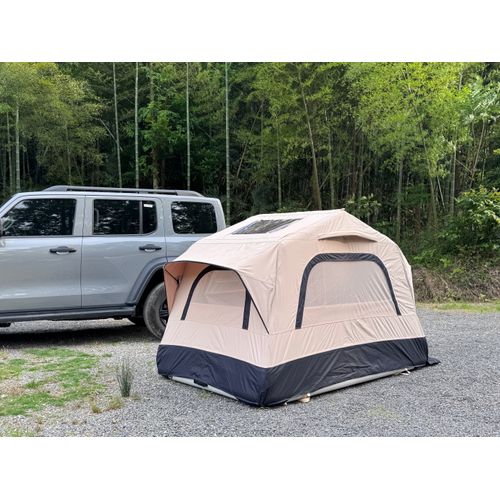 Tente De Toit Gonflable 1-3 Pers, Avec Pompe, Matelas Et Échelle Télescopique, Noir Et Crème