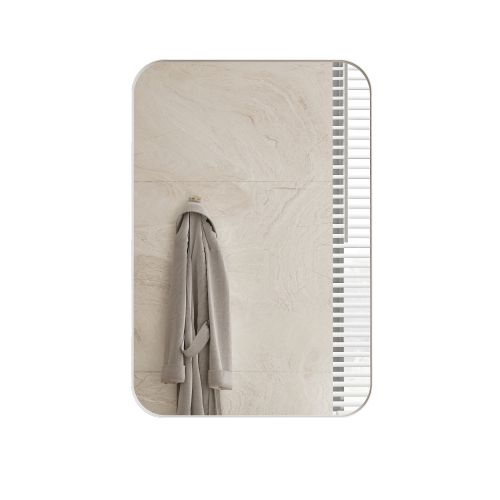 Armoire Miroir Rectangulaire En Métal Et Verre, Blanc