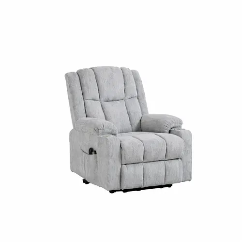 Fauteuils Releveurs Électriques, Velours, Motorisés, Gris Clair