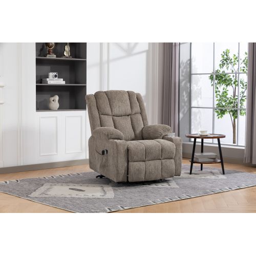 Fauteuils Releveurs Électriques En Velours, Structure Acier, Marron Clair