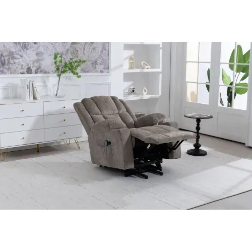 Fauteuils Releveurs Électriques En Velours, Structure Acier, Marron Clair