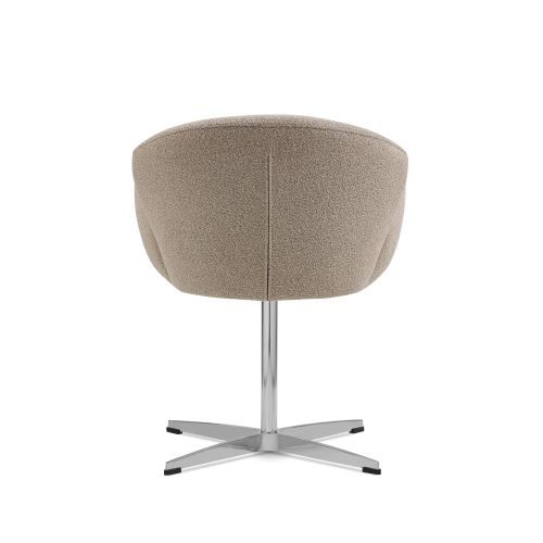 Chaise Pivotante En Tissu, Piètement Inox Poli, Assise Ergonomique, Marron