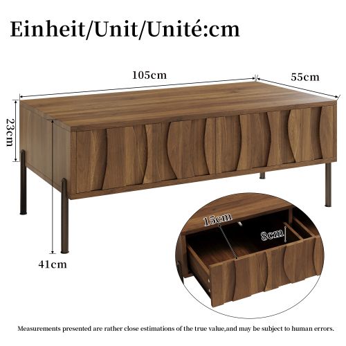 Sejour complet, Meuble TV 160 Cm Et Table Basse 105 Cm, Niche Ouverte, Couleur Bois