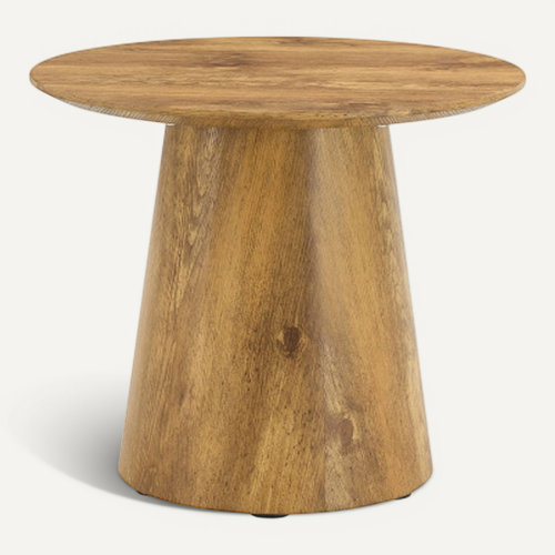 Table Basse Ronde Effet Bois Naturel D50 X H48 Cm, Plateau En Mdf, Charge 120 Kg