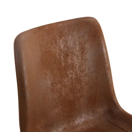 Ensemble Table Et Chaises, Table à Manger 100 Cm Avec Pieds En Mdf Et 4 Chaises Tissu Marron