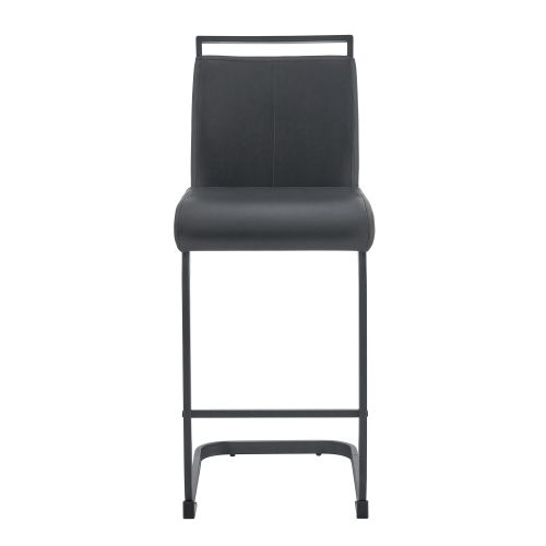 Lot De 2 Tabourets De Bar, Assise En Simili, Pieds Métal, Noir