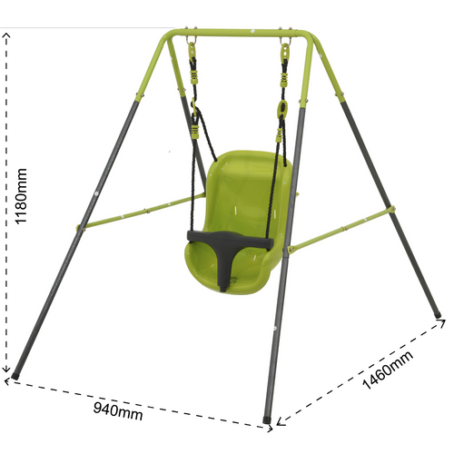 Balançoire Bébé Pour Intérieur/extérieur Avec Siège De Sécurité En Acier Vert