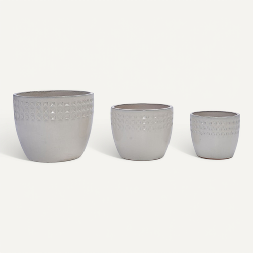 Pot De Fleurs En Céramique Blanc Ancien Brillant Avec Trou De Drainage, Intérieur/extérieur