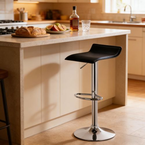 Tabouret De Bar Réglable En Hauteur, Pivotant à 360°, En Simili, Noir