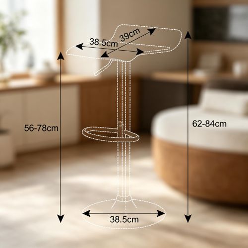 Tabouret De Bar Réglable En Hauteur, Pivotant à 360°, En Simili, Noir