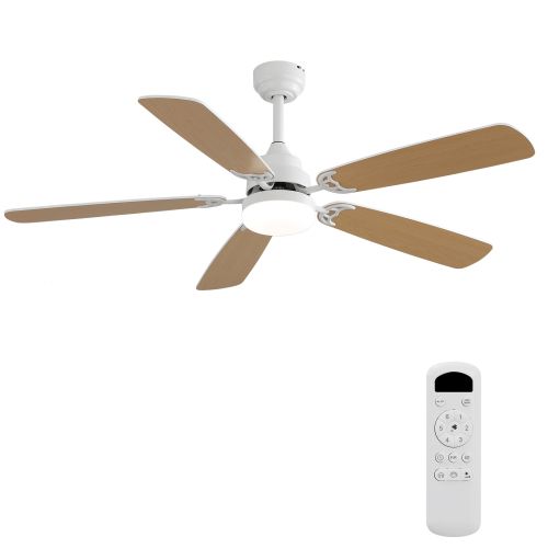 Ventilateur De Plafond Blanc 132 Cm Avec éclairage LED 18 W En Mdf