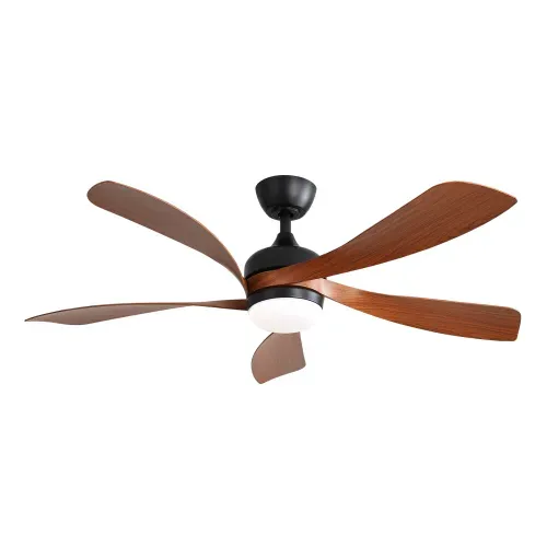 Ventilateur De Plafond Noir 52 Pouces Avec éclairage LED Dimmable 3 Teintes, En Abs