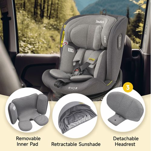 Siège Auto Enfant Pivotant 360°, I-size 40-150 Cm, Avec Isofix, Noir