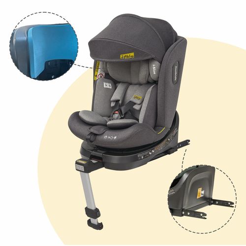Siège Auto Enfant Pivotant 360°, I-size 40-150 Cm, Avec Isofix, Noir