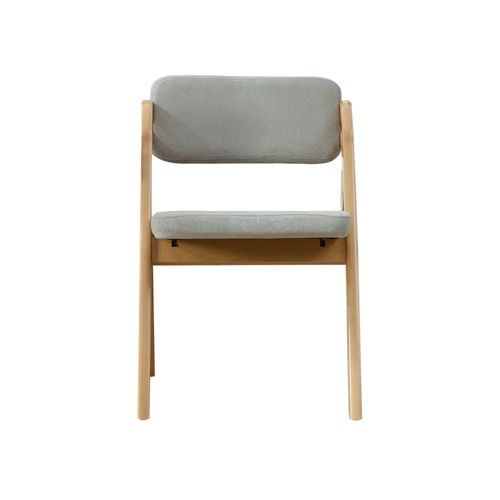 Lot De 2 Chaises Pliantes, Assise Rembourrée, Structure En Bois De Hêtre, Gris