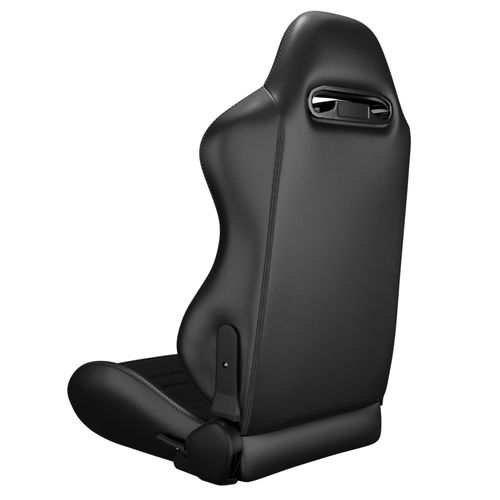 Siège Baquet Inclinable Avec Glissière Réglable, En Pvc Et Suédine, Noir