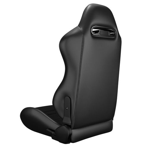 Siège Baquet Inclinable Avec Glissière Réglable, En Pvc Et Suédine, Noir