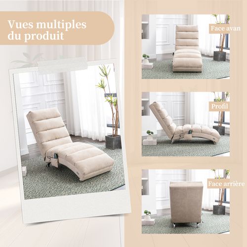 Fauteuil Massant Électrique Relax, 5 Programmes, Capacité 250 Kg – Beige