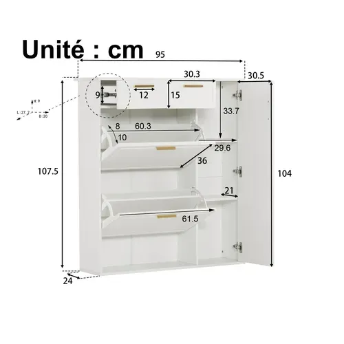 Meuble D’entrée - Banc Capitonné - Patères - Rangement Chaussures - Panneau Mural - Mdf - Blanc