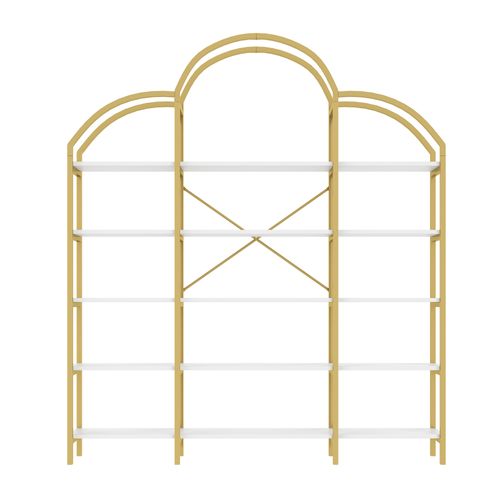 Vitrine De Collection Avec 5 étagères, Montage Requis, Pratique Et Stable, Or