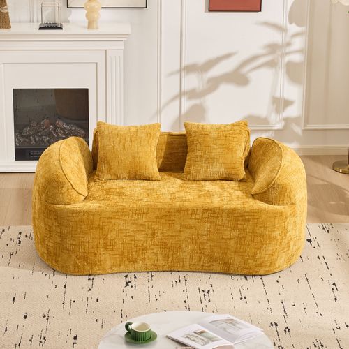 Canapé 2 Places Compressé - Jaune