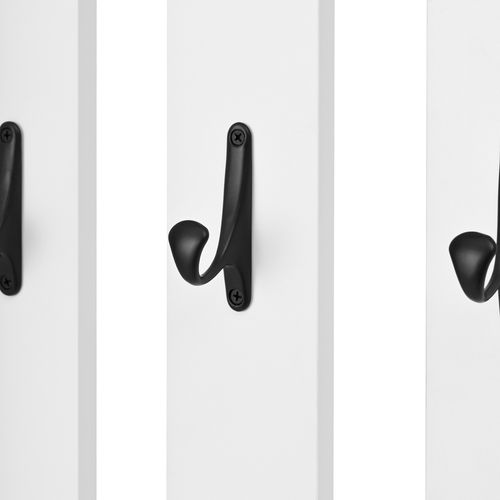 Meuble D’entrée - Banc - Patères - Vestiaire Multifonction Avec Rangement - Blanc
