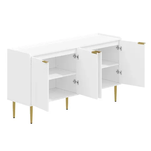 Buffet Moderne Simple Avec Grand Rangement - Meuble De Salon - Blanc