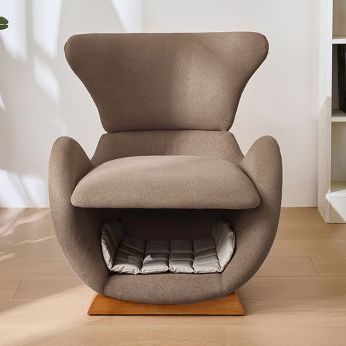 Fauteuil Fixe Avec Niche Sous L’assise, Tissu Anti-griffures, Contemporain, Marron