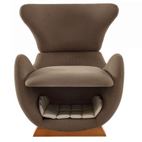 Fauteuil Fixe Avec Niche Sous L’assise, Tissu Anti-griffures, Contemporain, Marron