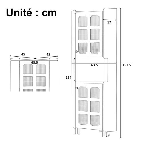 Armoire D'angle - Meuble D'entrée Avec Éclairage LED Et Rangement Pratique - Design Moderne - Gris