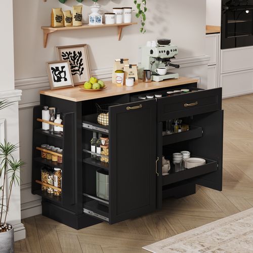 Buffet Moderne Avec 3 Portes Et 1 Tiroir, étagères Coulissantes, Pour Salon Ou Cuisine, Noir