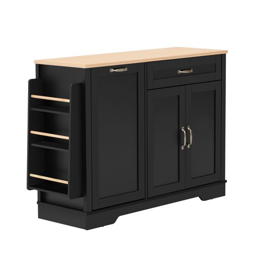 Buffet Moderne Avec 3 Portes Et 1 Tiroir, étagères Coulissantes, Pour Salon Ou Cuisine, Noir