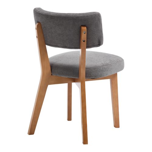 Lot De 2 Chaises De Salle à Manger, Dossier Ergonomique, Assise Rembourrée, Bois Gris