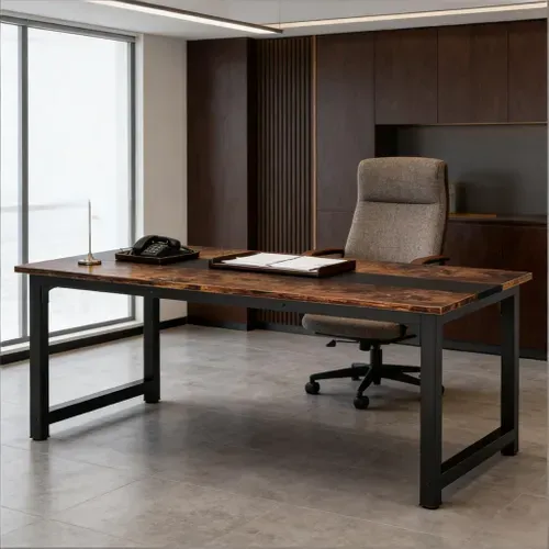 Bureau Droit Avec Large Plateau, Pour Bureau, Structure Stable, Métal