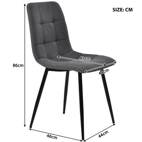 Chaise De Salle à Manger Grise Lot De 4 44 X 41 X 86 Cm Polyvalente