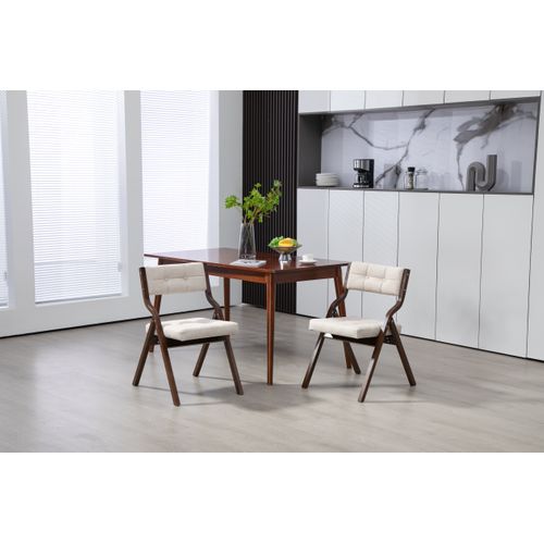 Chaise Pliante Crème Avec Coussin Rembourré Pour Salle à Manger