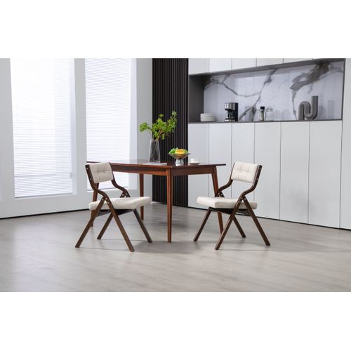 Chaise Pliante Crème Avec Coussin Rembourré Pour Salle à Manger