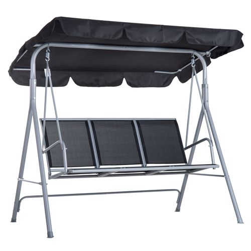 Balancelle De Jardin 3 Places 171 Cm Avec Structure En Acier Gris