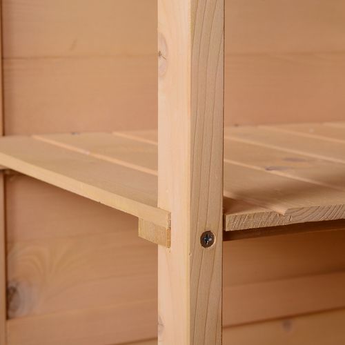 Armoire De Jardin 75 X 56 X 115 Cm Avec 2 étagères, En Bois Naturel