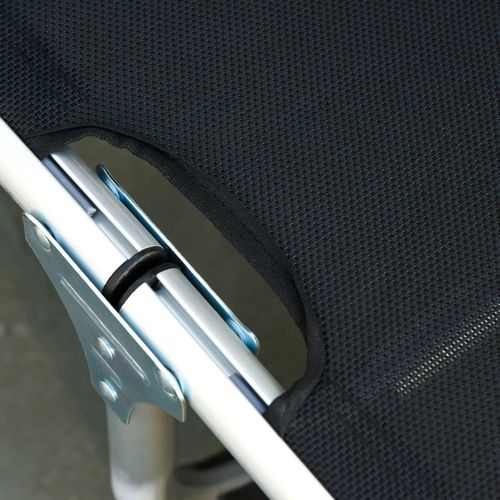 Bain De Soleil Pliant Avec Structure En Aluminium Noir