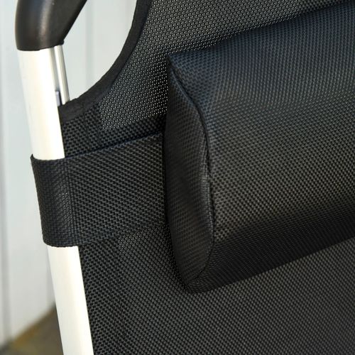 Bain De Soleil Pliant Avec Structure En Aluminium Noir